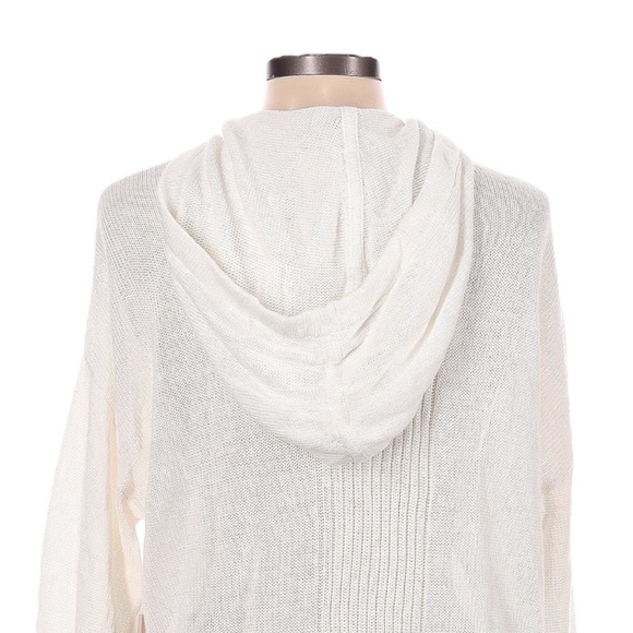 Sigrid Olsen Linen Lightweight White Pullover Hoodie Size L NWT Oversized Beachy - Picture 4 of 8